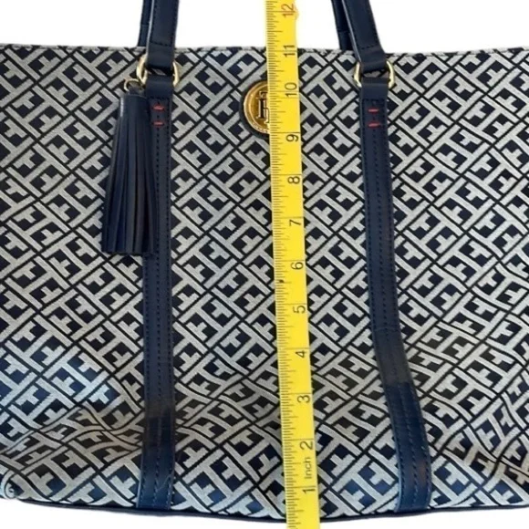 tommy Hilfiger Large Tote Shoulder Handbag Purse Blue - Picture 8 of 10